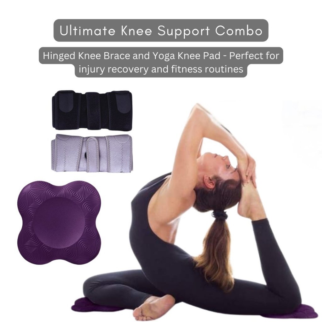 Adjustable Knee Brace Wraps Hinged Nylon  Yoga Knee Pad Cushion Combo Pack